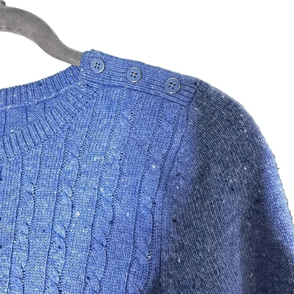 🔴 5 for $40 SALE! 
Talbots Petites Blue Cable Knit  Lightweight Sweater, sz Mp - Picture 4 of 12